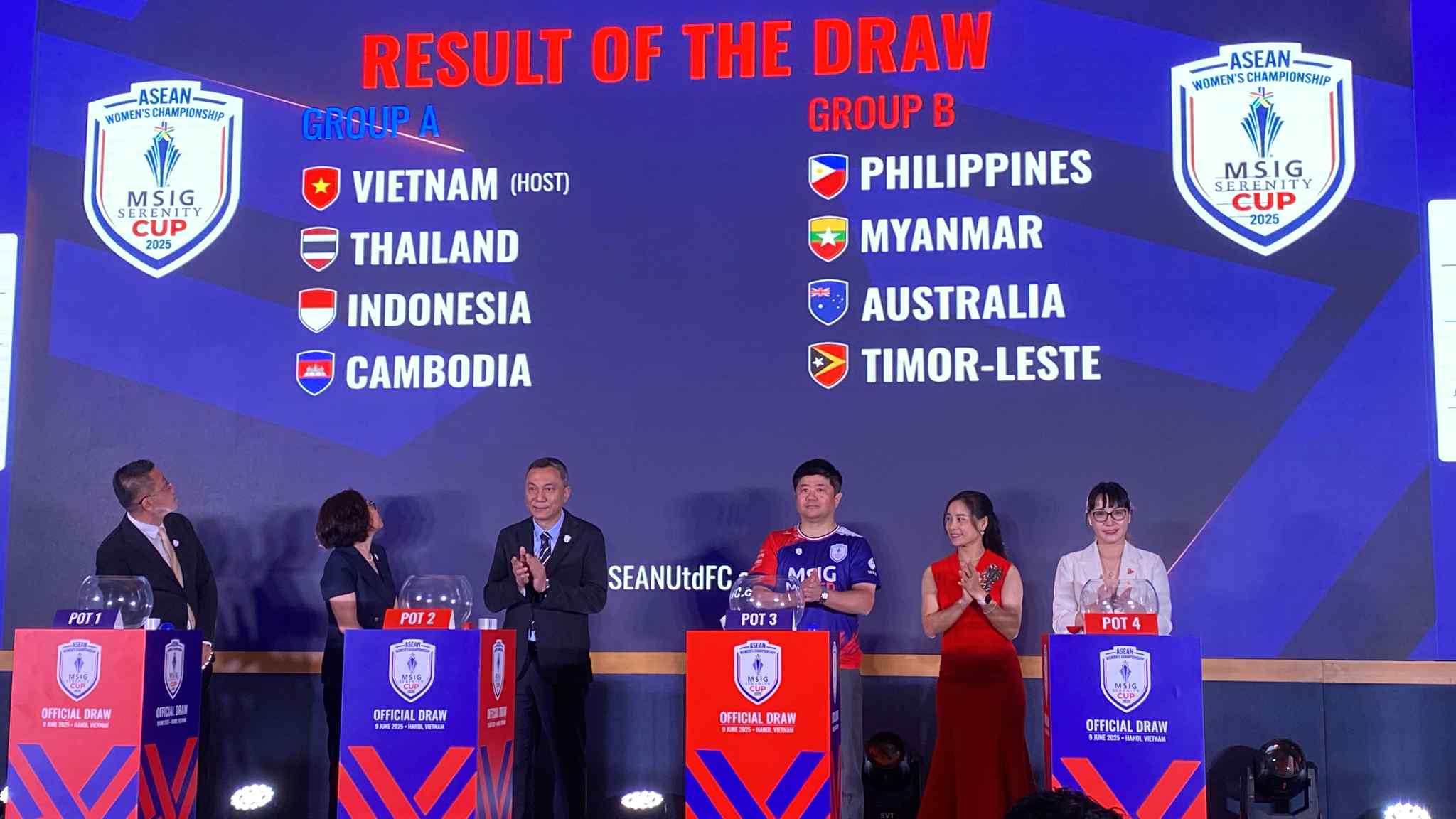 Bốc thăm chia bảng VCK bóng đá nữ Đông Nam Á 2025: Việt Nam chạm trán Thái Lan