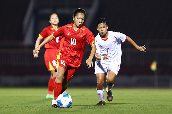 U19 nữ Việt Nam thắng lợi thuyết phục trước Myanmar tại giải U19 nữ Đông Nam Á 2025