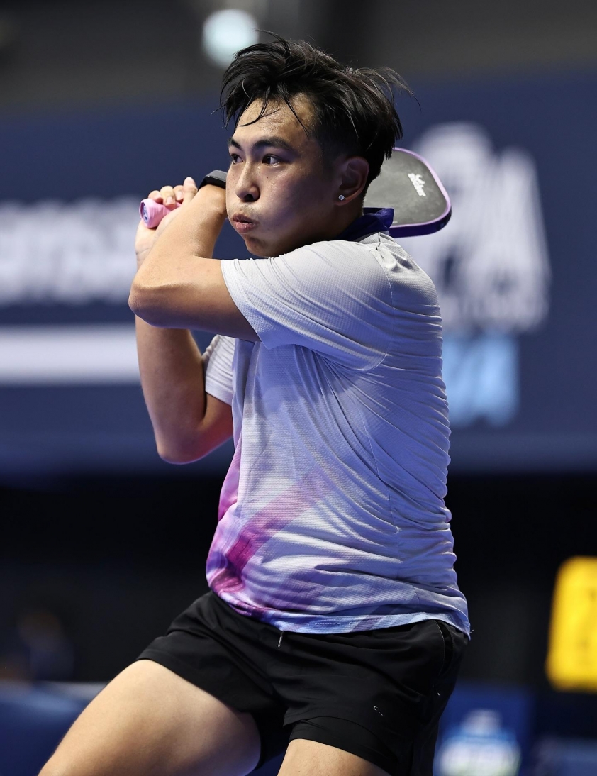 Phúc Huỳnh trong trận đấu tại Fukuoka Open