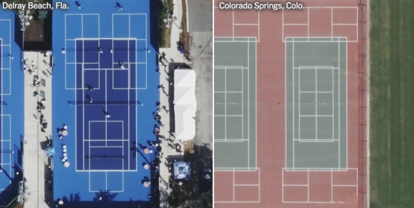 Sân tennis chuyển đổi thành nhiều sân pickleball