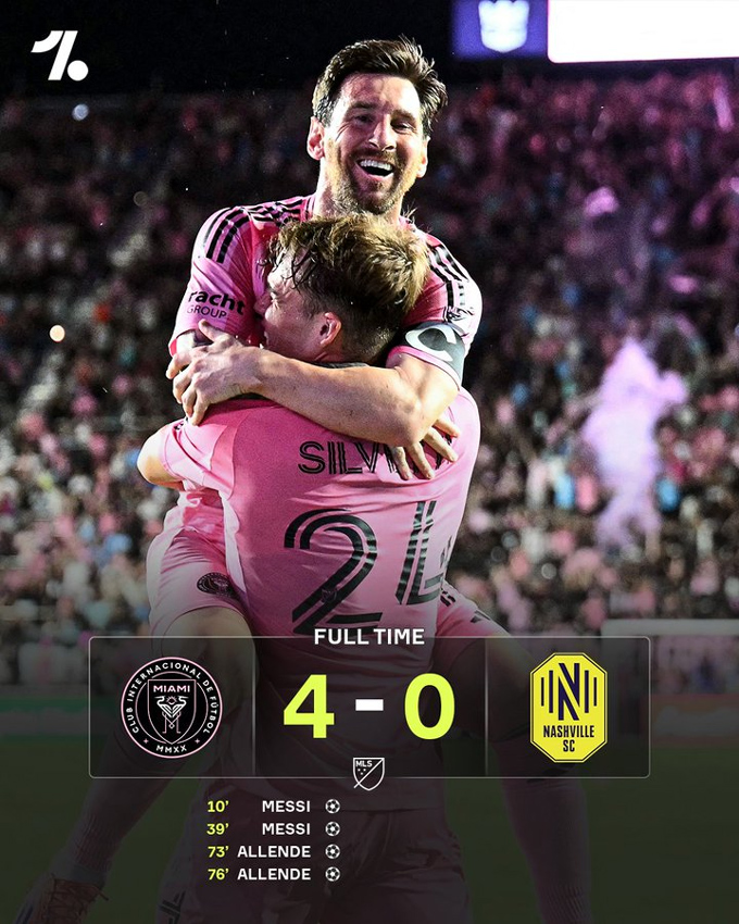 Messi ghi bàn và kiến tạo giúp Inter Miami thắng Nashville
