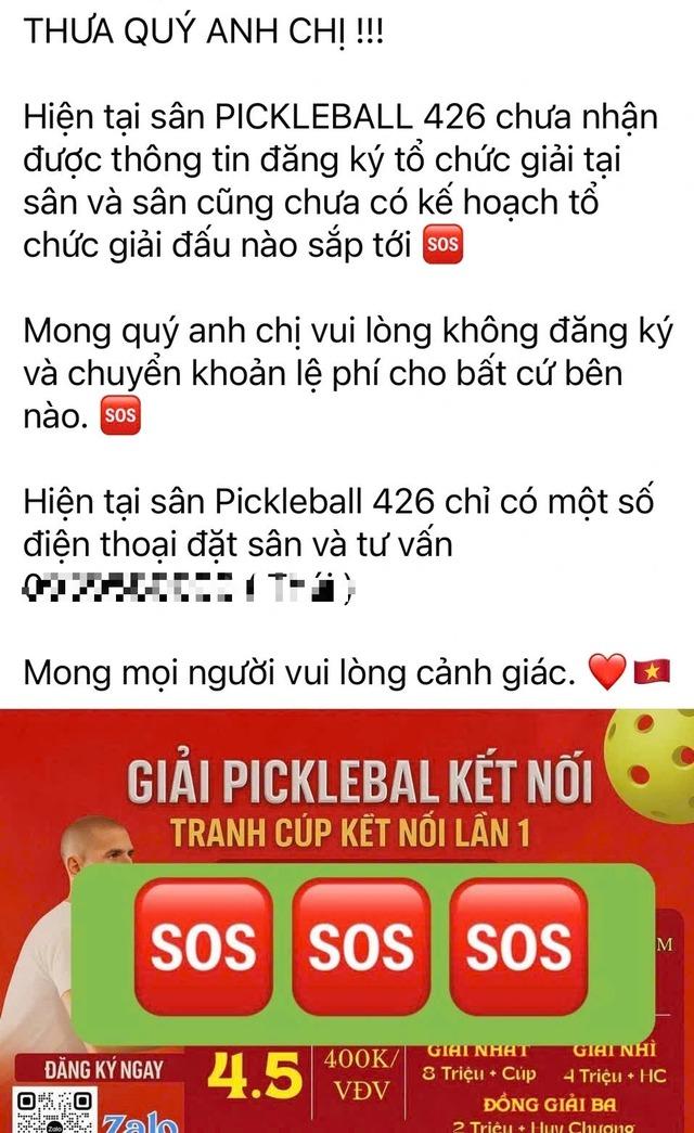 Lừa đảo tổ chức giải pickleball