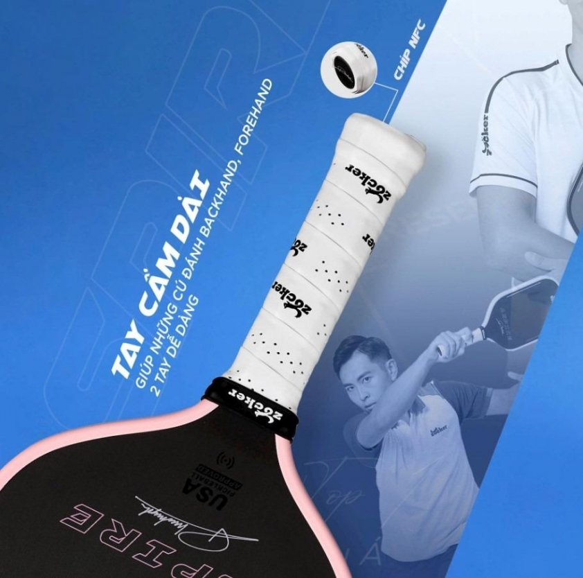 Tay cầm vừa vặn của cây vợt pickleball Zocker Aspire