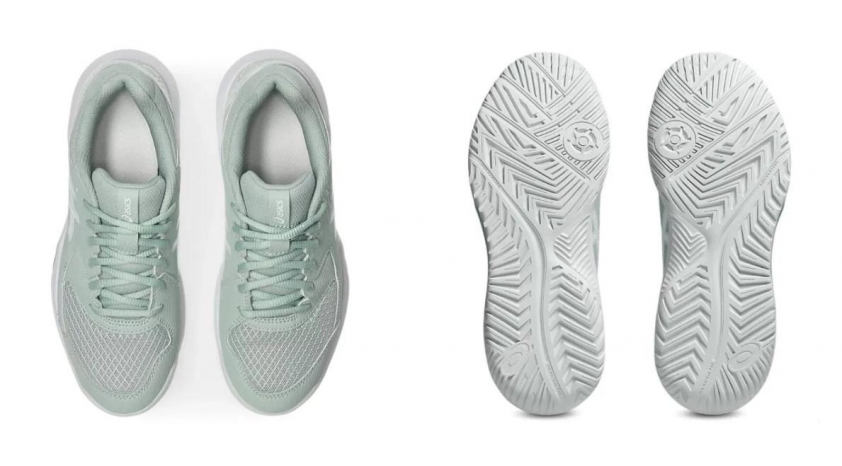 Đế cao su với rãnh xương cá trên giày Asics Gel-Dedicate 8