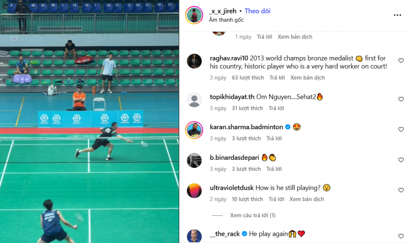 Cơn mưa lời khen dành cho Nguyễn Tiến Minh ở một video trên Instagram.