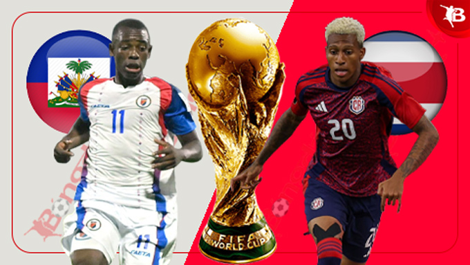 Pha tranh bóng giữa cầu thủ Haiti và Costa Rica Trận cầu quyết định vòng loại World Cup