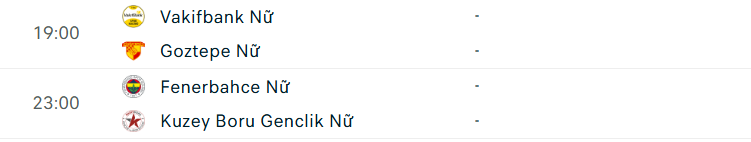 Lịch thi đấu bóng chuyền hôm nay 29/11