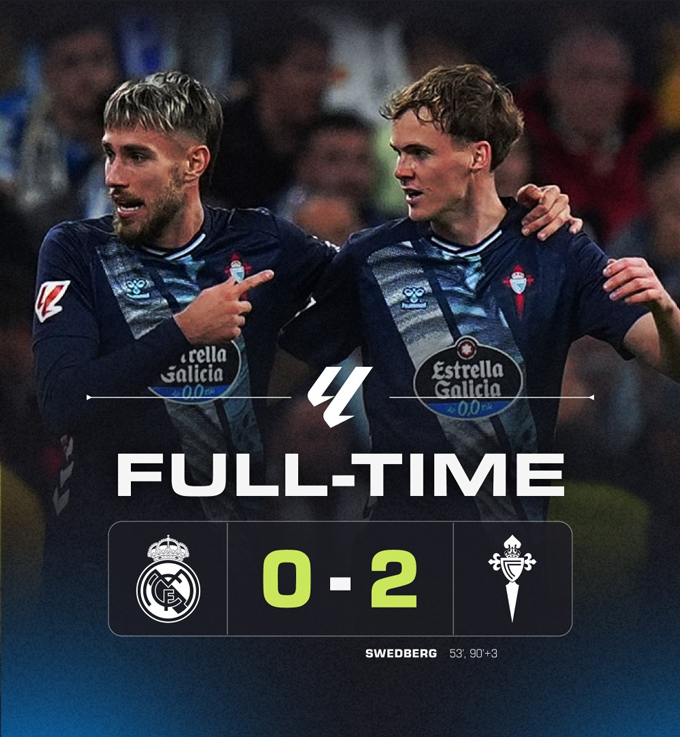 Real Madrid vs Celta Vigo Kết quả trận đấu Real Madrid và Celta Vigo tại La Liga